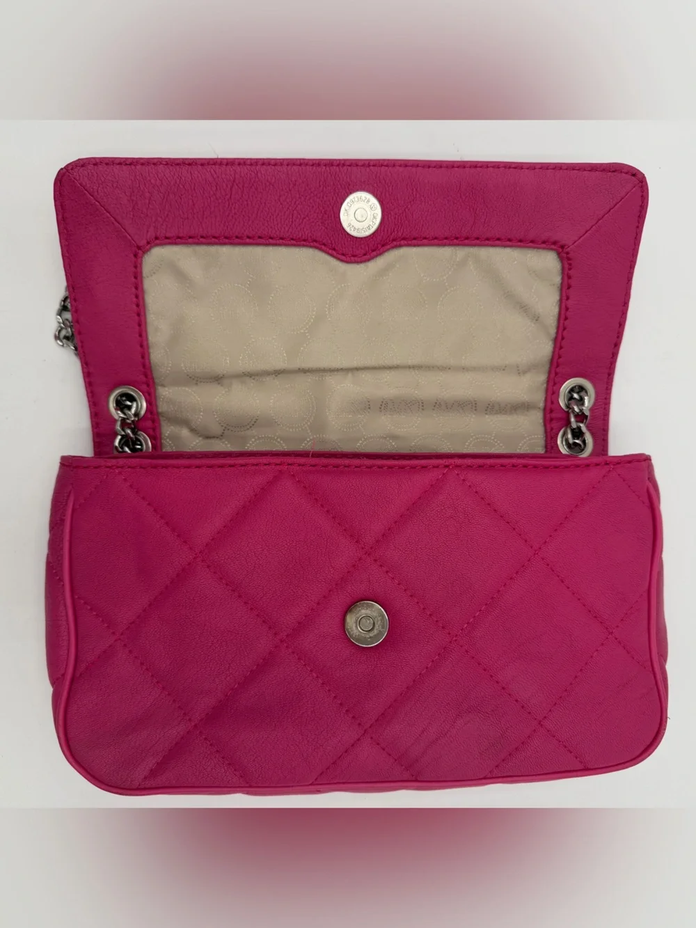 Michael Kors Hamilton Quilt Small Flap Leather Chain Bag Pink